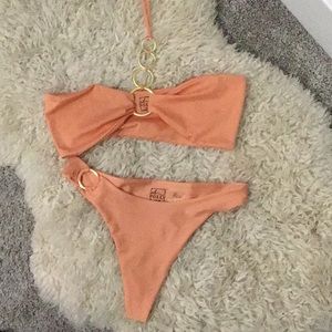 Peach color swim set